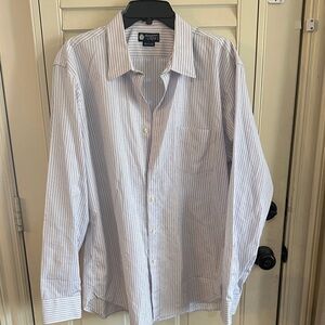 J. Crew Men's Light pink and blue  Pinstripe Button-Down Shirt